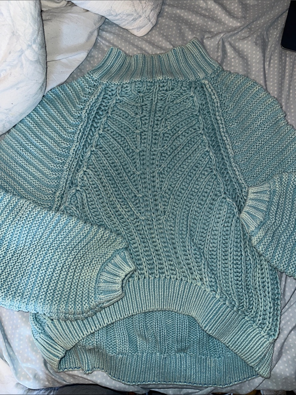 Free People Blue Mock Neck Sweater Size Small